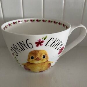 Spring Chick Mug with Floral Accents